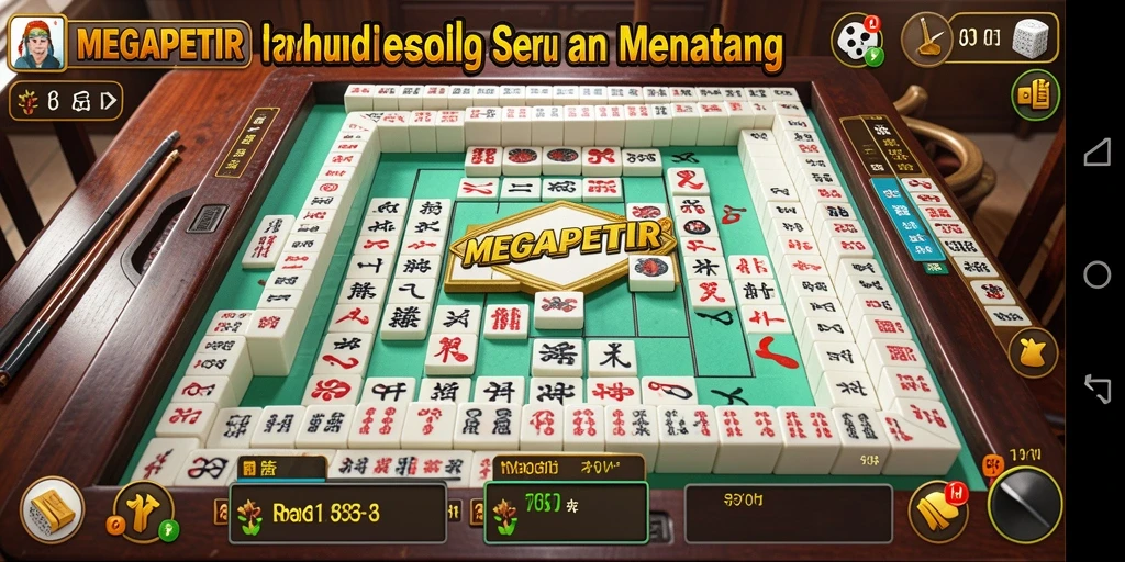 Tampilan menarik dari gameplay <strong>MEGAPETIR</strong> yang seru dan menantang dalam Mahjong.