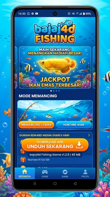 Tampilan awal aplikasi bajaj4d yang menarik dan informatif.